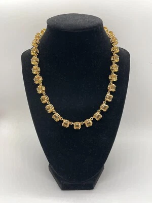 Colar Ann Taylor tom dourado e strass amarelo comprimento ajustável - Imagem 1 de 3