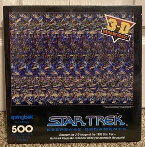 SEALED Springbok 3D 500 pc Star Trek Keepsake Ornament puzzle Magic Eye NEW 1995 - Picture 1 of 3