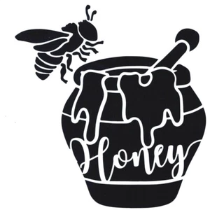 Pochoir abeille et pot de miel réutilisable. Stencil bee honey pot reusable - Imagen 1 de 1