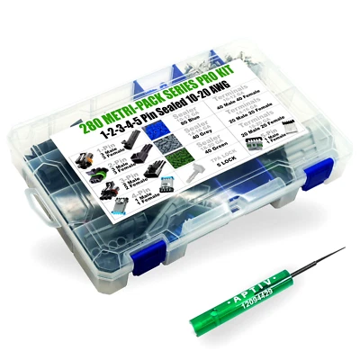 360pcs (1,2,3,4,5 PIN) APTIV/Delphi Metri-Pack 280 Series 30 Amp Kit w/ tool - Image 1 of 4