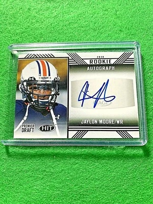 JAYLON MOORE AUTO ROOKIE CARD RAVENS RC AUTO BLACK 2020 SAGE HIT PREMIER DRAFT  - Image 1 of 4