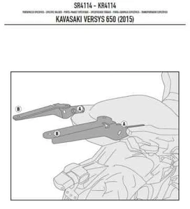 SR4114 ATTACCO PER BAULETTO MONOKEY KAWASAKI VERSYS 650 2015 2019 GIVI - Imagen 1 de 3