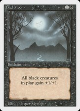 MTG *Bad Moon X4* (MP) Revised 3rd Edition Magic the Gathering Free Shipping