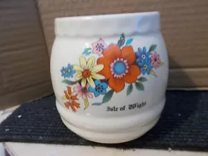 vintage small pot by buckfast pottery devon (isle of wight souvenir  - Picture 1 of 3