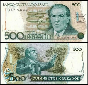 Banknote - 1988 Brazil, 500 Cruzados, P212d UNC, - Picture 1 of 1