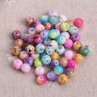 50pcs Round 6mm Colorful Painting Coated Opaque Glass Loose Spacer Beads Lot