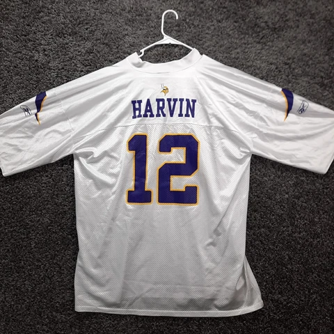 Harvin Minnesota Vikings Jersey Reebok Adult 2XL XXL White 12 NFL Team Apparel Cover