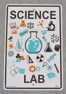 SCIENCE LAB--Crosswalks Metal 10 X 15 Science Fair Teacher Classroom Street Sign - Picture 1 of 1