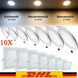 10X 3-24W Panel LED Foco empotrable Lámpara de techo Lámpara empotrada Plana Redonda Techo - Imagen 1 de 12