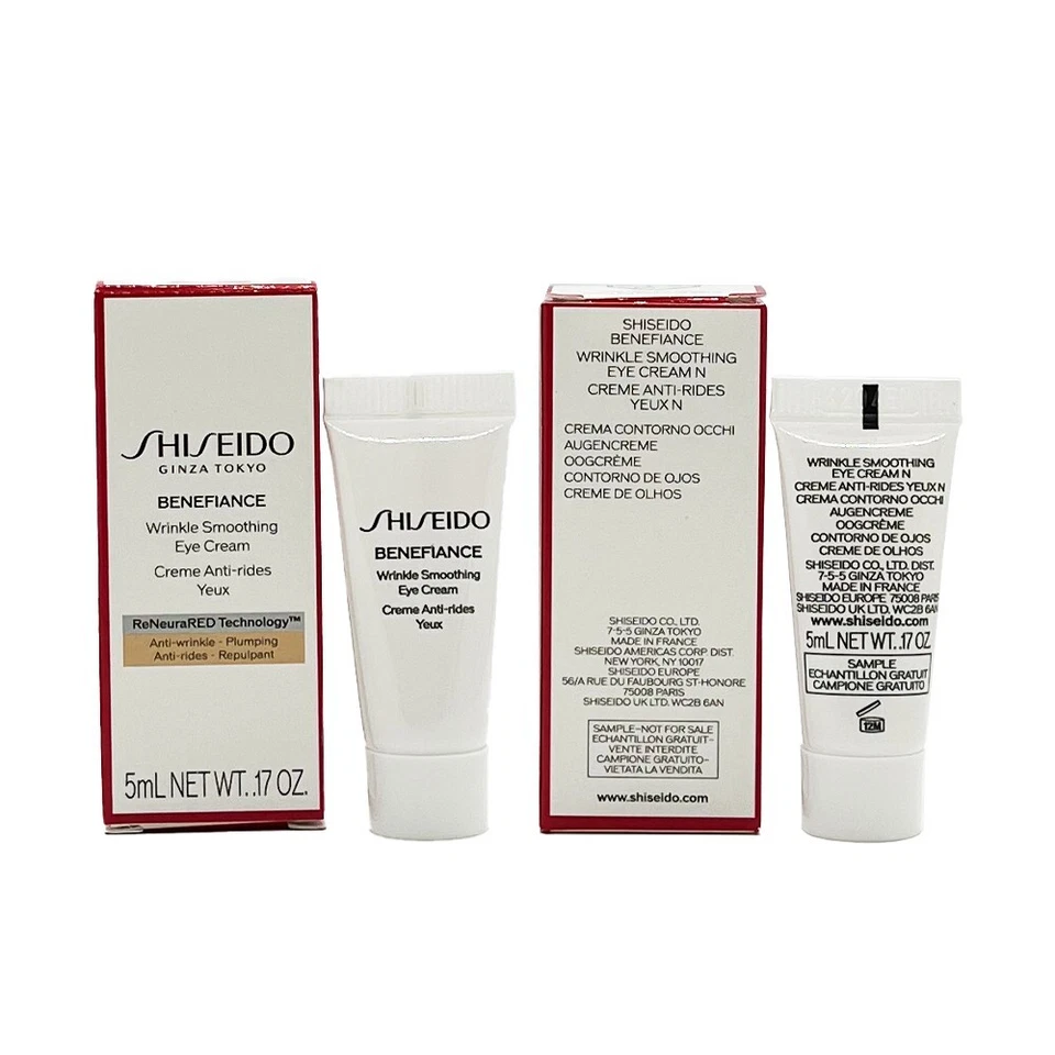 2 x Crema de ojos suavizante de arrugas Shiseido Benefiance 5 ml/0,17 oz = 10 ml/0,34 oz Foto 1 de 1