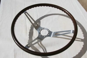 1964-1966 CHEVROLET CORVETTE 3 SPOKE SIMULATED WALNUT WOOD STEERING WHEEL C2 - Picture 1 of 24