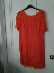 Boden Orange Short Sleeve Knee Length Shift Lace Dress Size UK 10R NEW - Picture 1 of 8