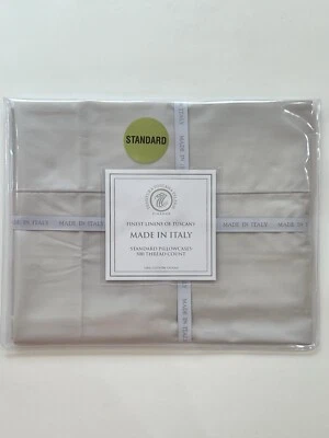 Комплект из 2 стандартных наволочек TESSITURA TOSCANA серый 100% хлопок сатин 500 TC - Изображение 1 из 3