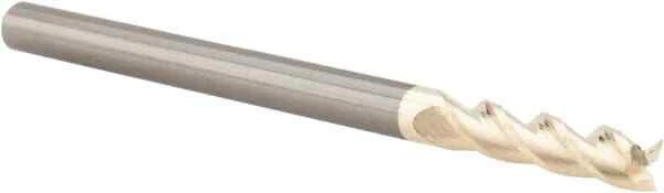 Accupro 1/8 英寸 1/2 英寸 LOC,1/8 英寸柄,2 英寸 OAL,3 长笛,实心硬质合金方形端... — 第 1/1 张图片