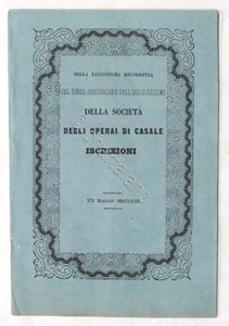 Società Mutuo Soccorso Artisti e Operai di Casale Iscrizioni di C. Albano 1853 - Foto 1 di 4