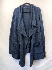 Volcom - Size 8-10 - Ladies Sea Blue Knitted Draping Cardigan with Pockets - Picture 1 of 3