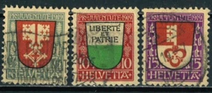 SWITZERLAND HELVETIA Mi# 149 - 151 - 1919 PRO JUVENTUTE - Coat of Arms - USED - Picture 1 of 2