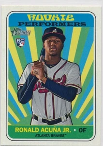 2018 Topps Heritage Rookie Performer Ronald Acuna Jr. Atlanta Braves RP-RA RC - Bild 1 von 2
