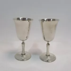 Pair Of Wine Goblets Silver Plated Arthur Price Italy Vintage Classical Design - Picture 1 of 24