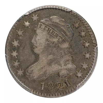 1821 Capped Bust Dime PCGS F-15 Large Date JR-4 - Image 1 of 4