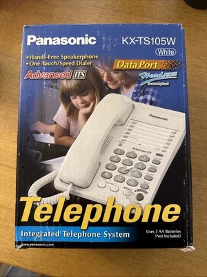 Panasonic KX-TS105W White Corded Telephone Intergraded Phone - Unopened - Image 1 of 4