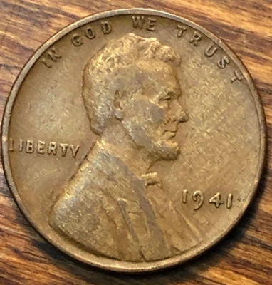 1941 Lincoln Wheat Cent Woody Improper Alloy Mix Error Unique Eye Appeal Coin - Image 1 of 4