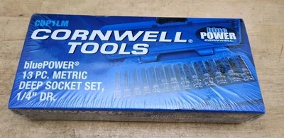 New Cornwell CBP1LM- 1/4" Drive Metric 13 Pc Deep 6 Pt Chrome Socket Set w/ Case - Image 1 of 3