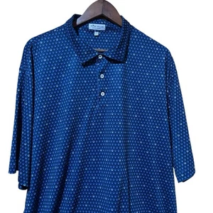 Camisa polo de golf Peter Millar para hombre talla 2XL azul con estampado de calaveras dobles XXL - Imagen 1 de 8