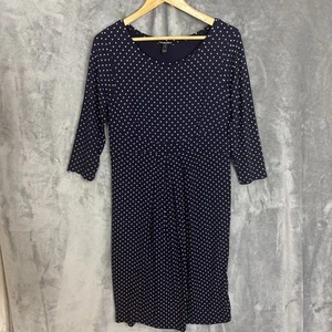 Isabella Oliver Maternity Dress Womens 4 Blue Polka Dot Classic Preppy - Picture 1 of 9