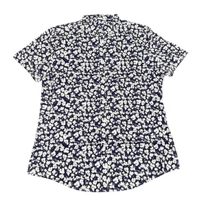 ASOS Design Stretch Slim Shirt in Navy Ditsy Floral, Size 2XL Long - Picture 1 of 6