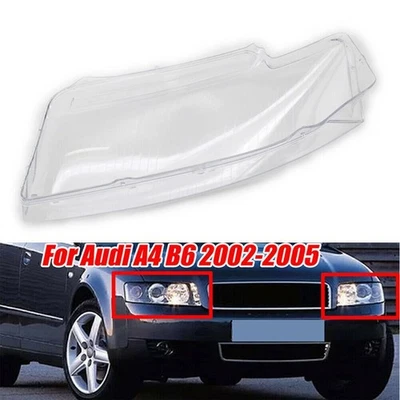 Cubierta de lente de faro lateral derecho compatible con Audi A4 B6 2002-2005 2003 2004 Foto 1 de 4