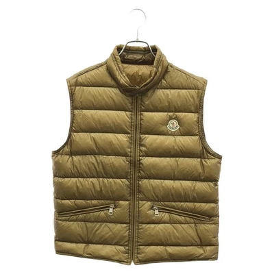 MONCLER Zip-up Down Vest 111-091-43321-05 Nylon Beige #2 Used Mens - Image 1 of 4