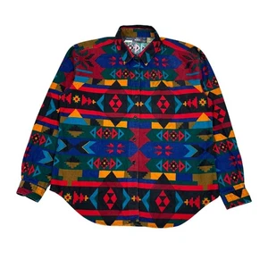 Vintage Woolrich Aztec Navajo Southwest Flannel Blanket Print Shirt XL - Picture 1 of 9