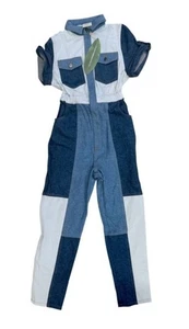 Mono vaquero Farm Rio para mujer con retazos talla 25 diseño de bloques de colores nuevo con etiquetas - Imagen 1 de 9