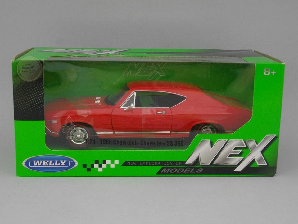 Chevrolet Chevelle Ss 396 1968 Rosso Modellino Auto 1 24 Welly