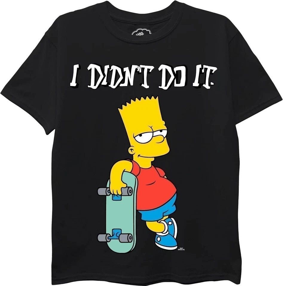 Camisa Bart Simpson manga corta cuello redondo para niños pequeños y grandes tallas 4-20 Foto 1 de 4