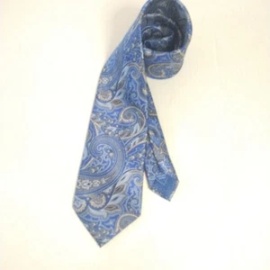 Brioni Blue Silk Necktie Floral Abstract Swirl Paisley Silk Blue Tie 61x 3.50 - Picture 1 of 4