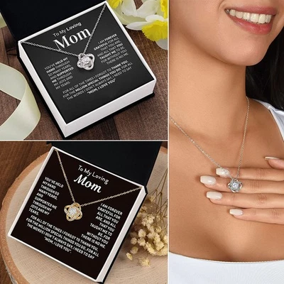 Mutter Geschenk Von Tochter & Sohn Geburtstag Weihnachtsschmuck Halskette - Bild 1 von 4