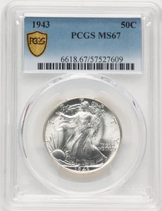 1943 50C Walking Liberty Half Dollar PCGS MS67 (783131007) - Bild 1 von 2