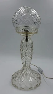 Lámpara Art Deco de 2 piezas de cristal cortado con forma de hongo - Funciona - Imagen 1 de 11