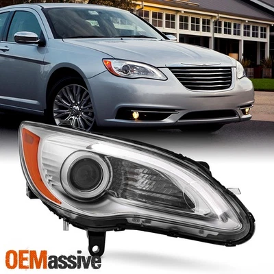 For 2011-2014 Chrysler 200 Halogen Projector Chrome HeadLamp Passenger w/LED DRL - Imagem 1 de 4