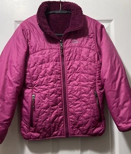 LL Bean Youth Purple Pink Reversible Winter Jacket Size 10-12 - Fleece Kids EUC - Picture 1 of 11