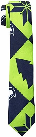 Seattle Seahawks Patches Ugly Printed Tie - Mens Cover