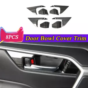 Fit For Toyota RAV4 2019-2024 Black Titanium Interior Door Bowl Cover Trim 8PCS - Picture 1 of 9