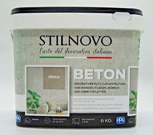 Stilnovo Beton Pulverspachtel Spachtel Putz Betonoptik Dekoputz - 6 kg - Bild 1 von 7