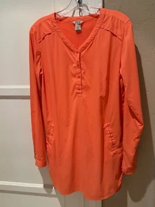Duluth Trading Co Women’s Nylon Long Sleeve Outdoor Orange Coral Shirt Size M - Picture 1 of 5