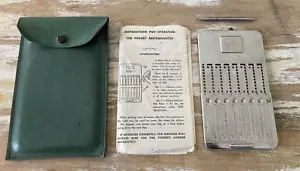 Vintage Tasco Pocket Arithmometer manual calculator stylus case instructions 50s - Picture 1 of 7
