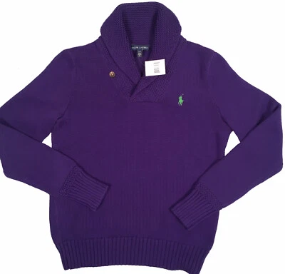 NUEVO Polo Ralph Lauren Mujer Chal Cuello Suéter! 5 Colores Negro Azul Verde Rojo Foto 1 de 4