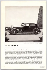 1934~Lincoln~Two-Window Town Sedan~Vintage 30s Car Print Ad - Bild 1 von 2