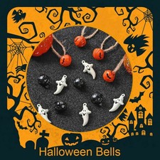 5PCS DIY Halloween Bell Cat Ghost Pumpkin Head Bells Metal Tree Hanging Decor